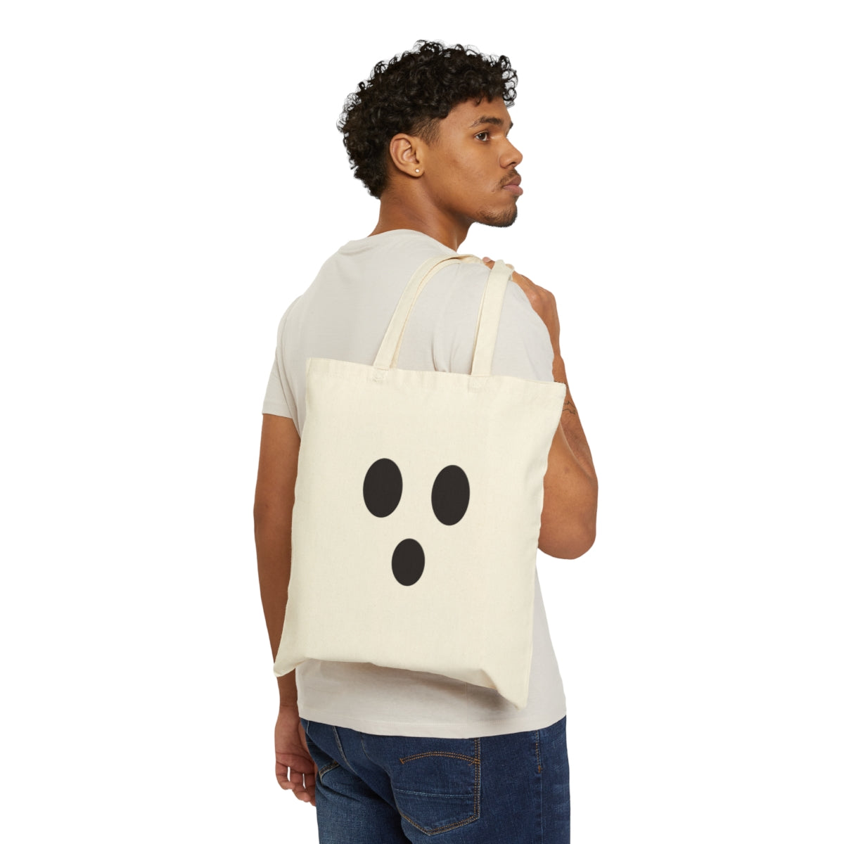 Ghost Cotton Canvas Trick or Treat Bag image 3