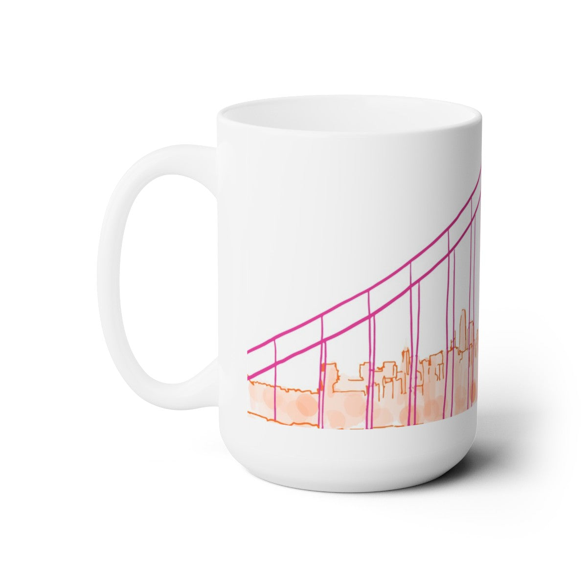 Pink & Orange Golden Gate Bridge Mug 15oz image 3