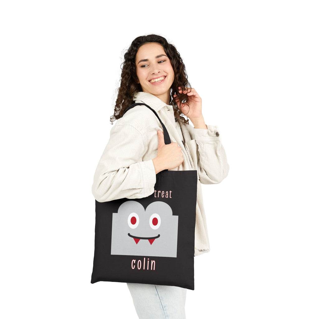 Dracula Cotton Canvas Trick or Treat Bag - Personalizable