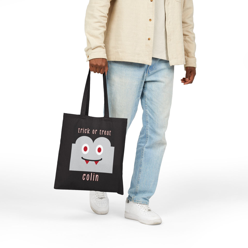 Dracula Cotton Canvas Trick or Treat Bag - Personalizable