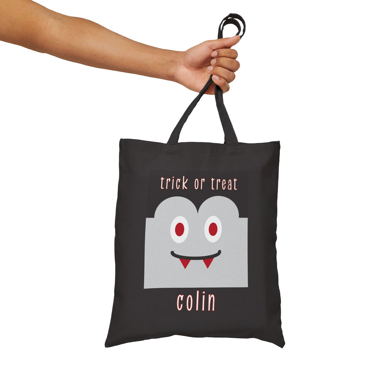 Dracula Cotton Canvas Trick or Treat Bag - Personalizable