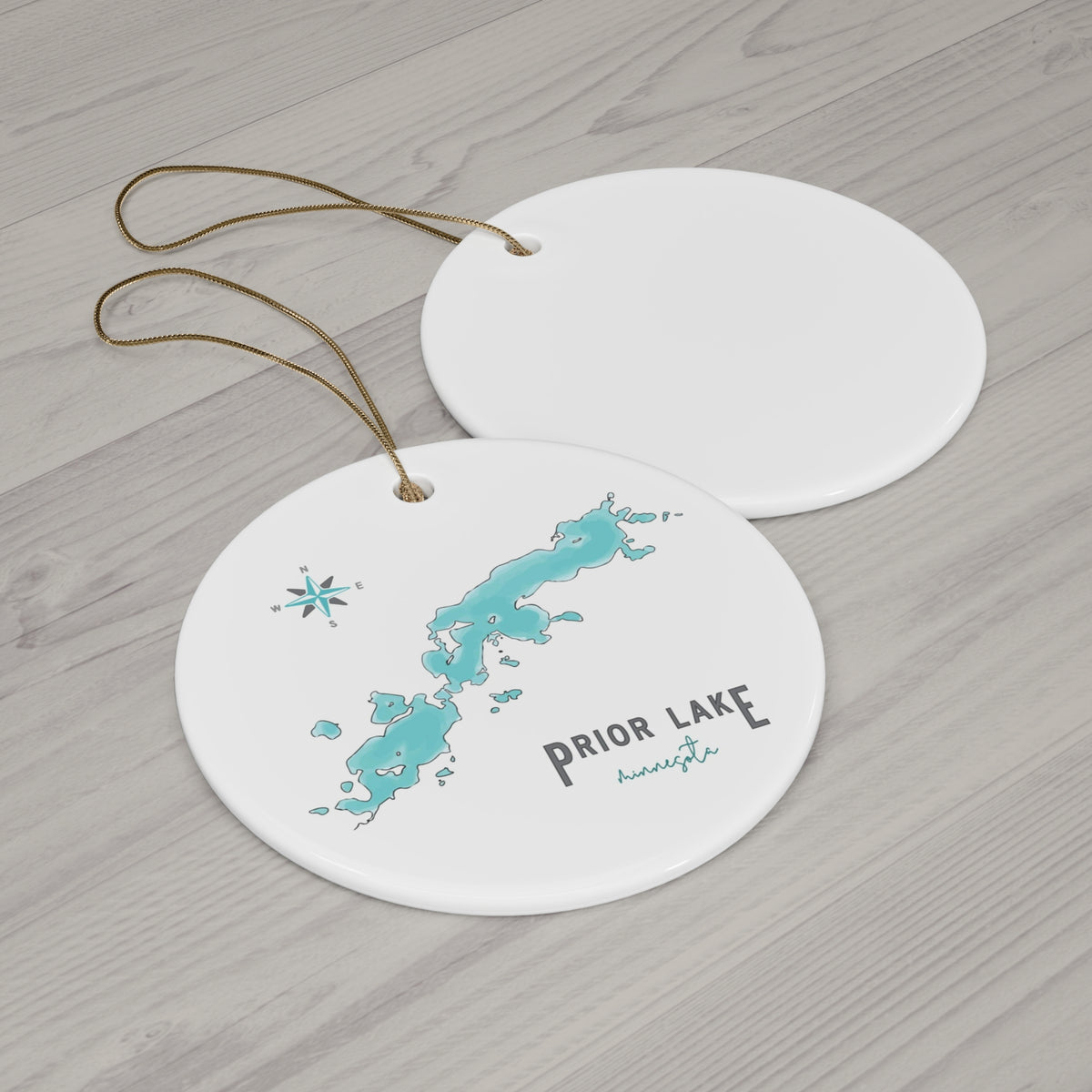 Custom Ceramic Lake  Ornament