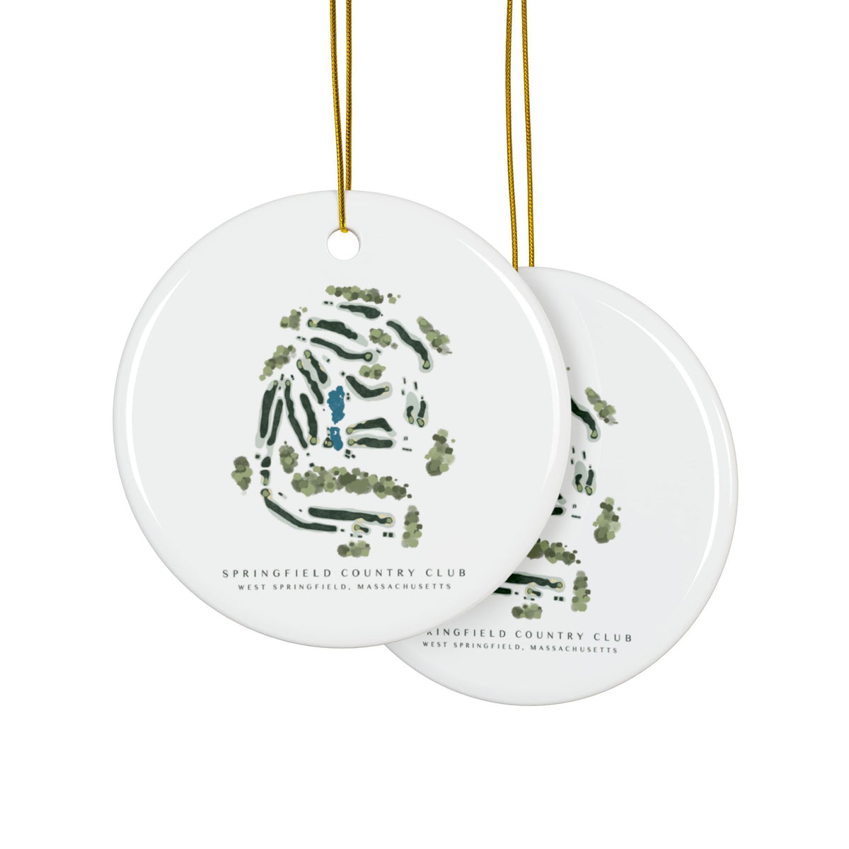 Customizable Ceramic Golf Course Ornament 2-Side Print, (1pc, 3pcs, 5pcs, 10pcs)