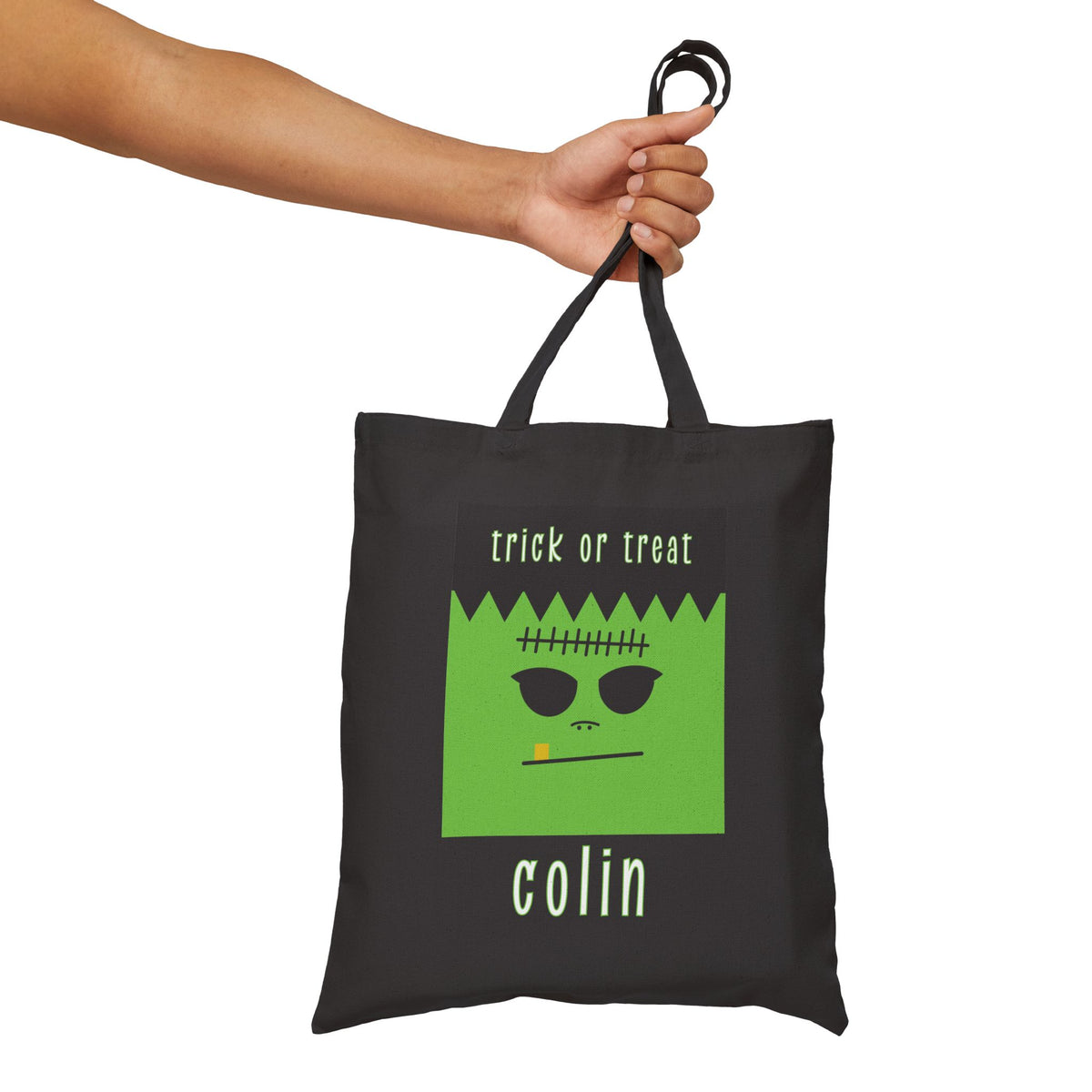 Frankenstein Cotton Canvas Trick or Treat Bag - Personalizable