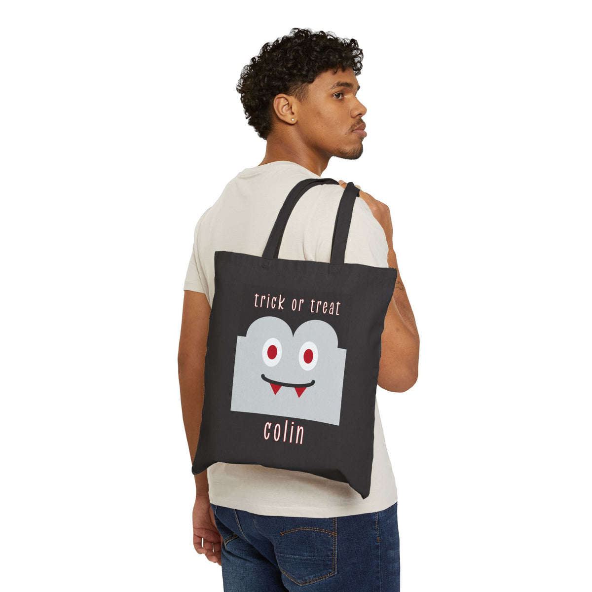 Dracula Cotton Canvas Trick or Treat Bag - Personalizable