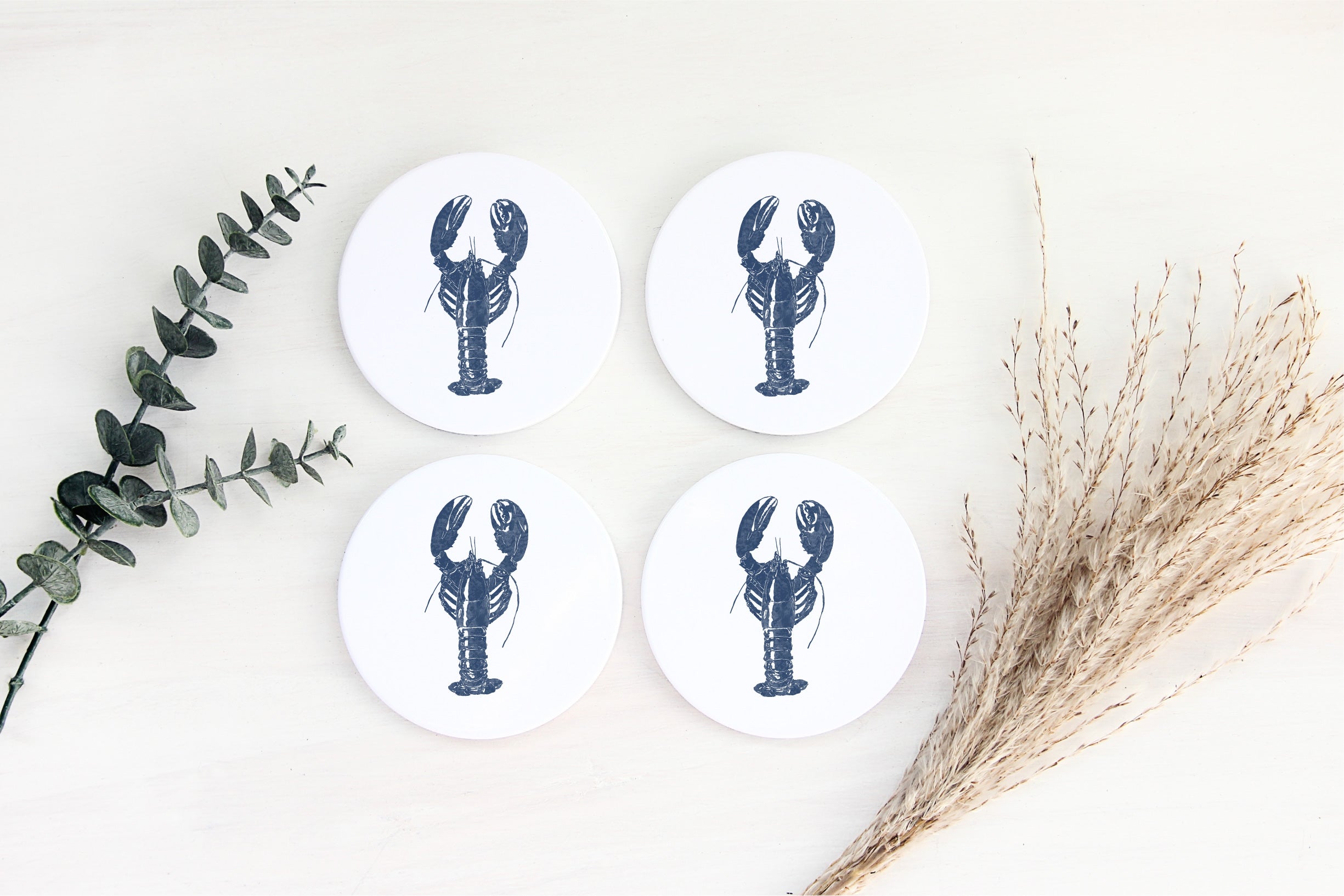 Blue Lobster Ceramic Coasters (set of 4) image 1