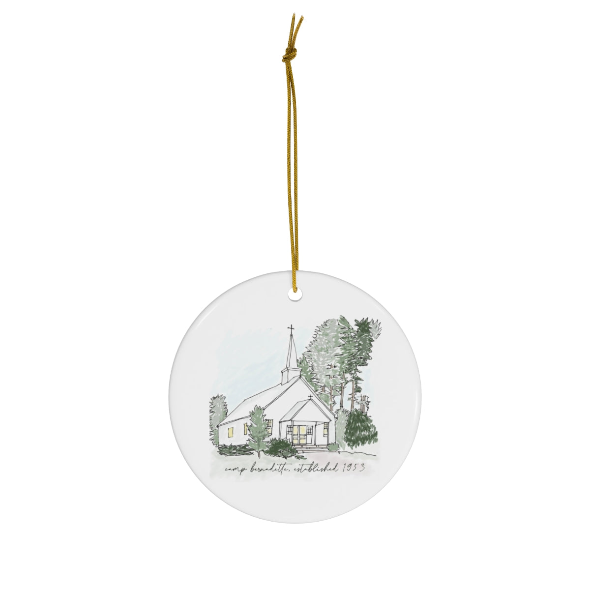 Camp Bernadette Ceramic Chapel Ornament image 1