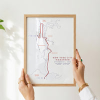 2026 NYC Marathon Personalized Course Map Print | Custom Runner Art