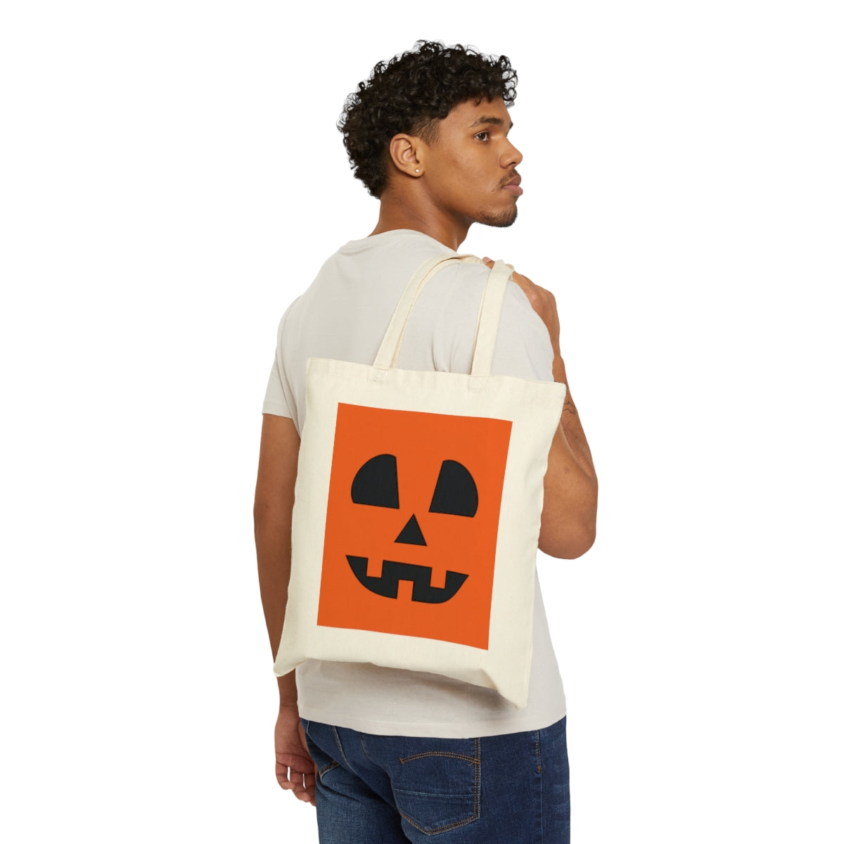 Pumpkin Cotton Canvas Trick or Treat Bag image 3