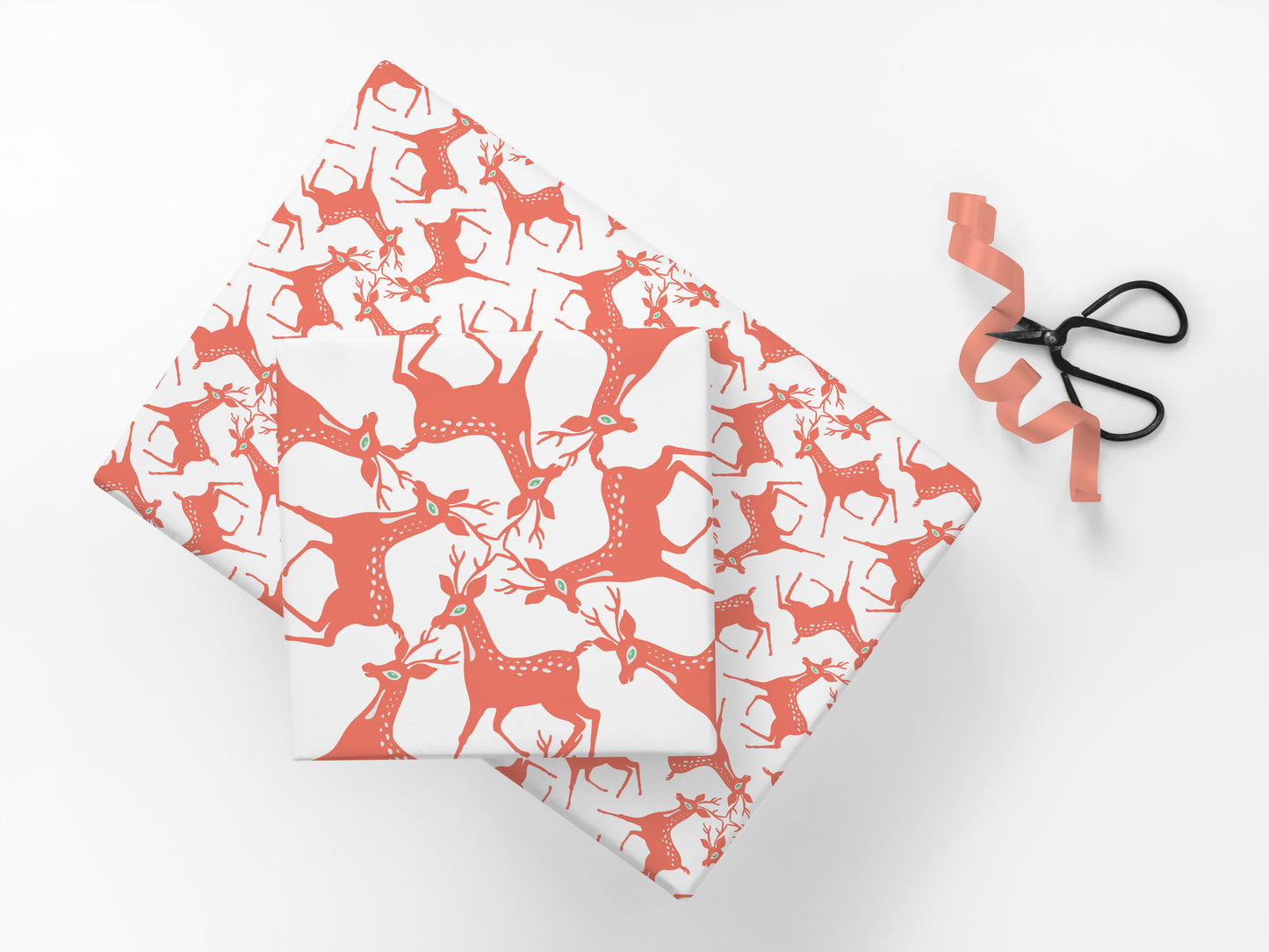 Mid Century Large Reindeer Pattern Wrapping Paper image 2