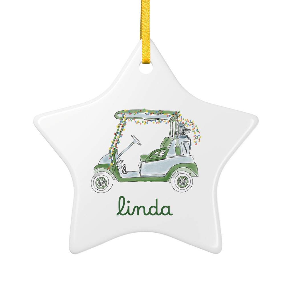 Golf Cart Ceramic Ornament - Personalized