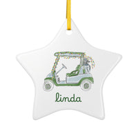 Golf Cart Ceramic Ornament - Personalized