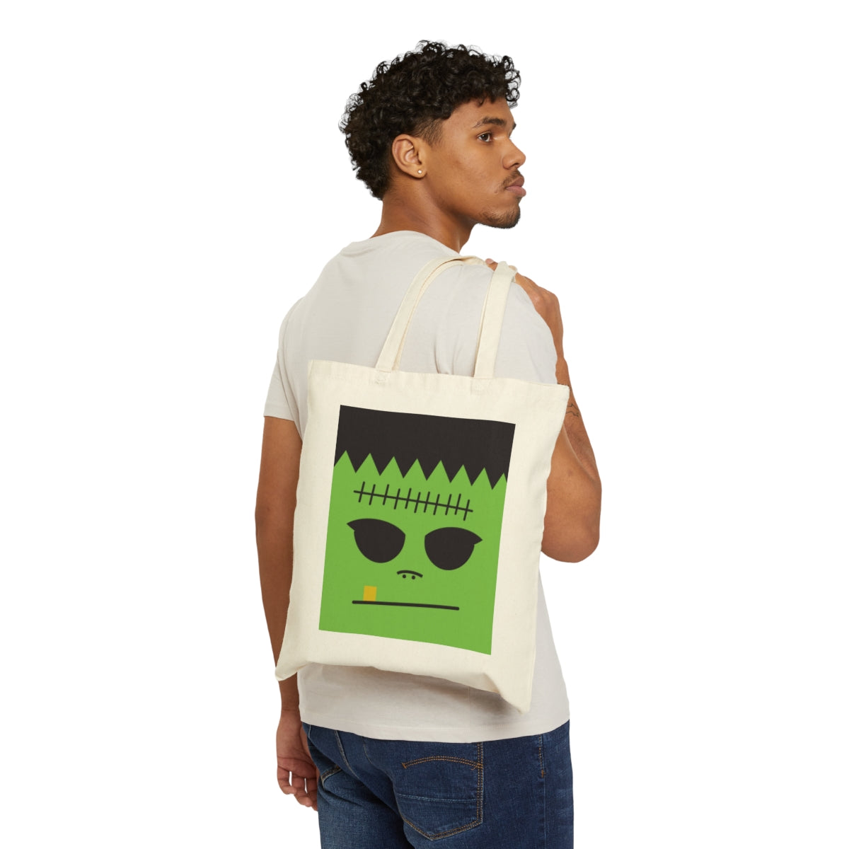 Frankenstein Cotton Canvas Trick Or Treat Bag image 3