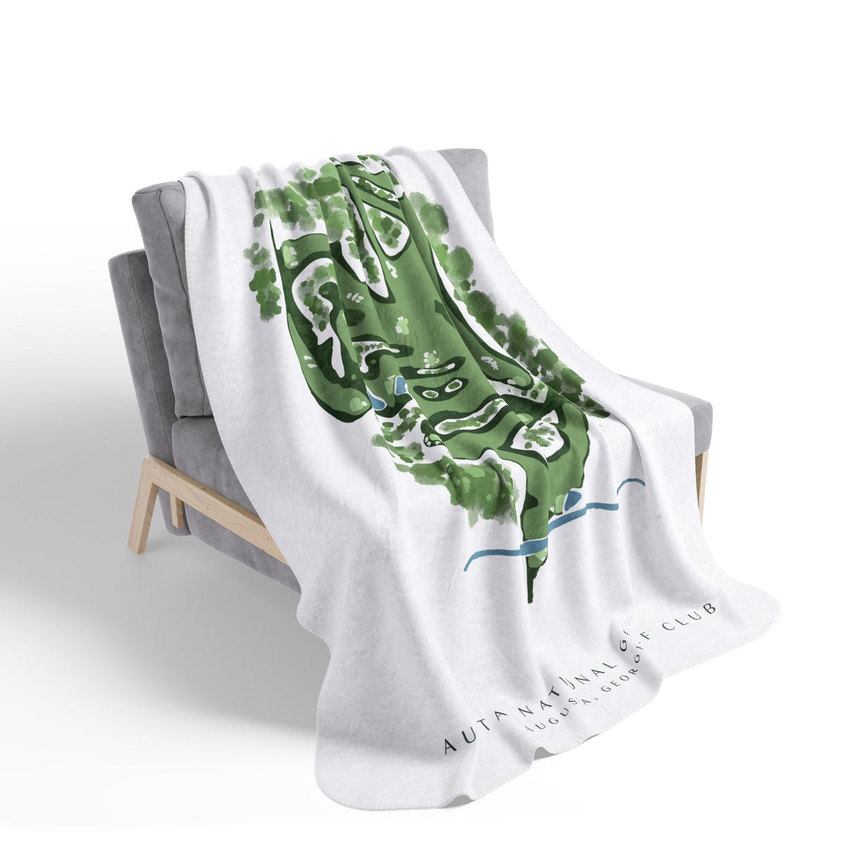 Augusta National Fleece Blanket, Personalized Golf Green Throw, Master's Golf Sherpa Blanket, Golf Lover Gift, Cozy Sports Bedding, Golf