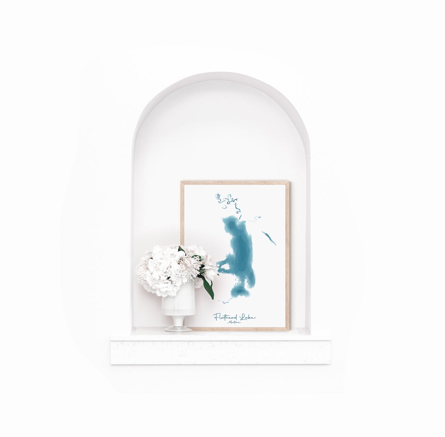 Customizable Watercolor Lake Print image 1