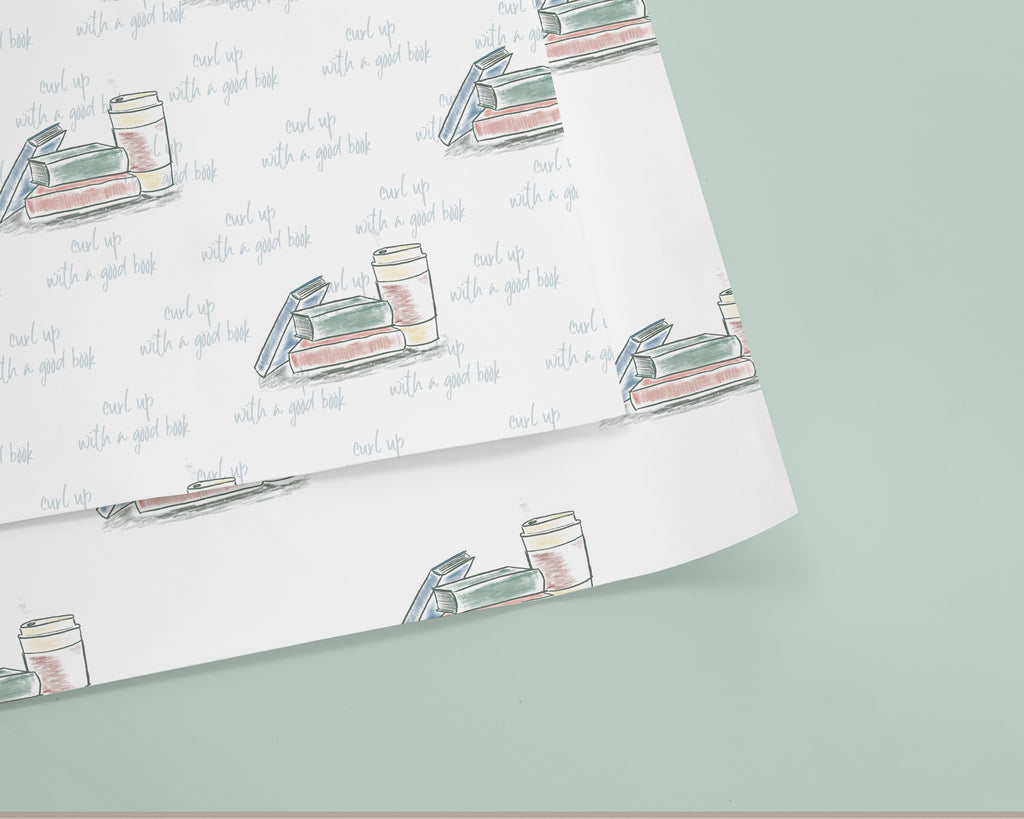 Curl Up With A Good Book Wrapping Paper image 1