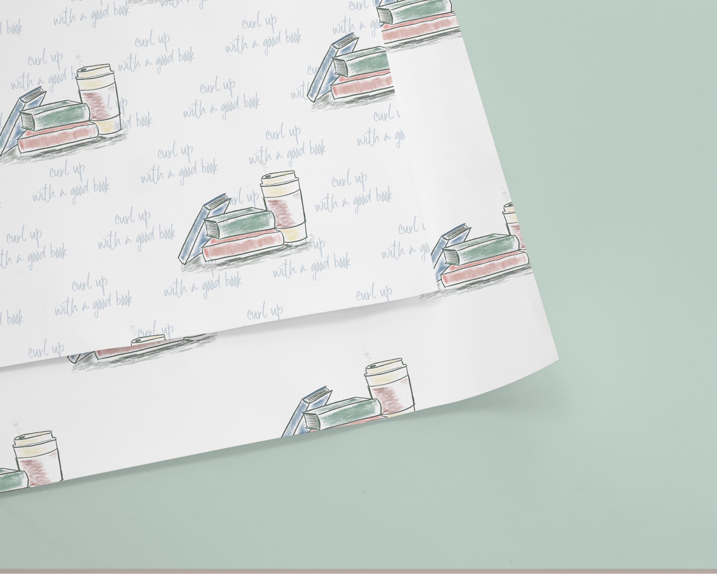 Curl Up With A Good Book Wrapping Paper image 1