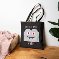 Dracula Cotton Canvas Trick or Treat Bag - Personalizable