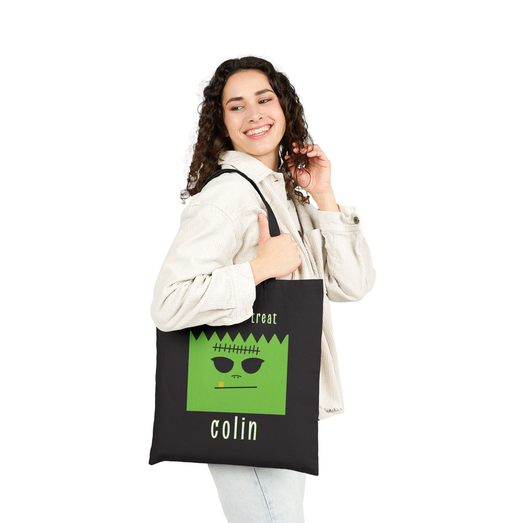 Frankenstein Cotton Canvas Trick or Treat Bag - Personalizable