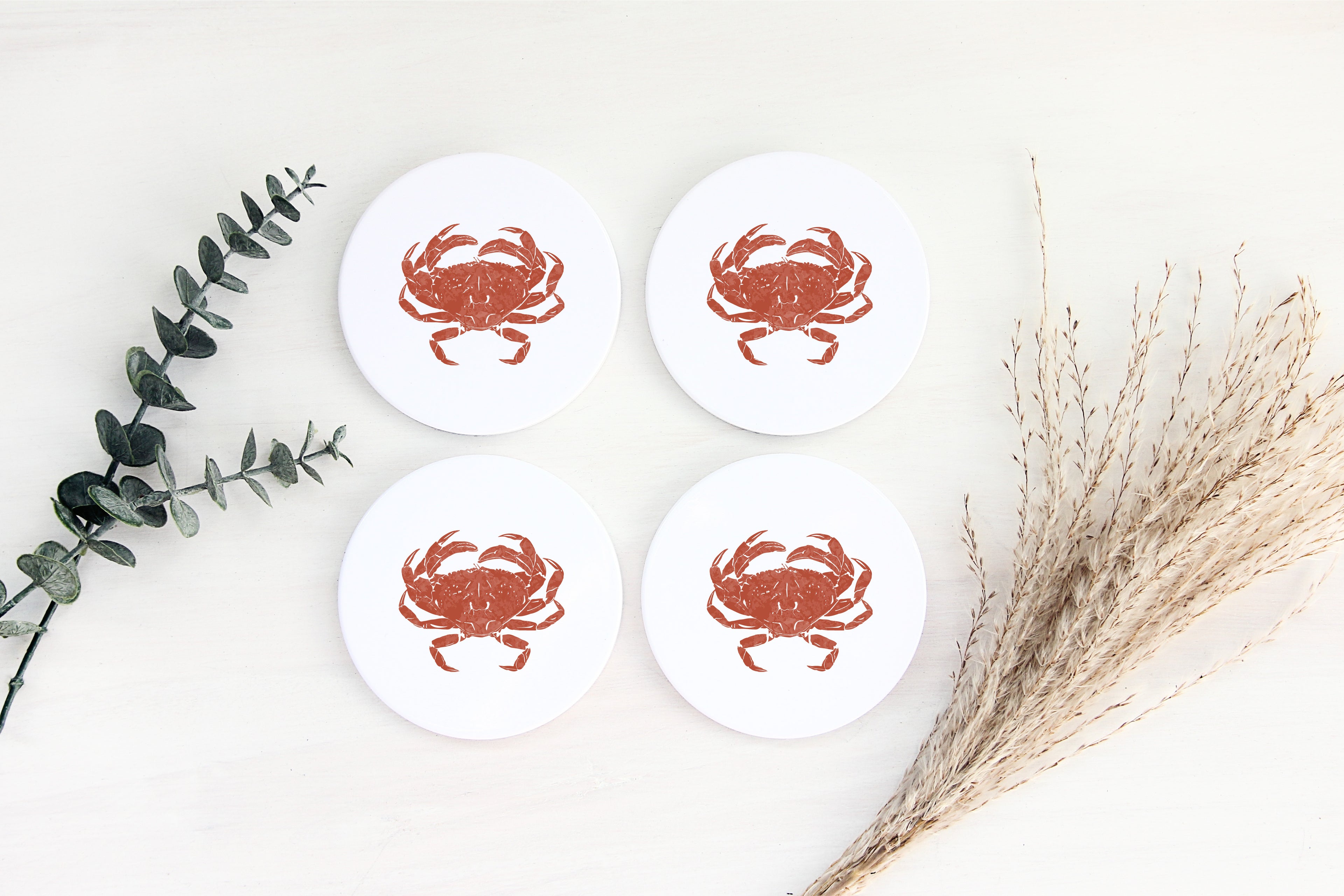 Dungeness Crab Ceramic Coasters (set of 4) image 1