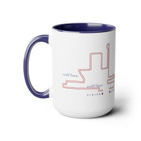 2026 Chicago Marathon Course Map Two-Tone Coffee Mug, 15oz