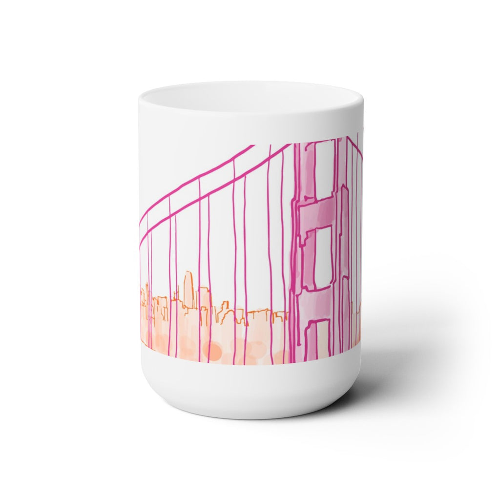 Pink & Orange Golden Gate Bridge Mug 15oz image 2