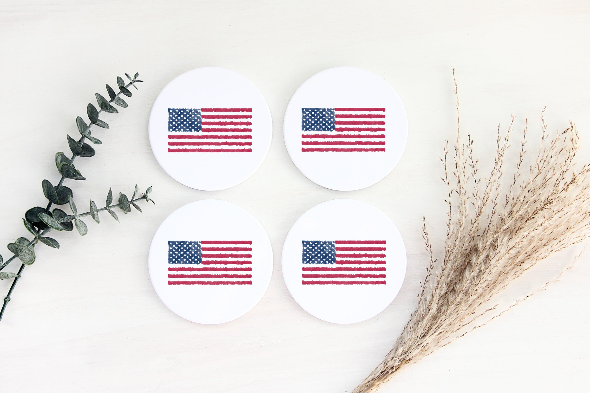 American Flag Ceramic Coasters (set of 4) image 1