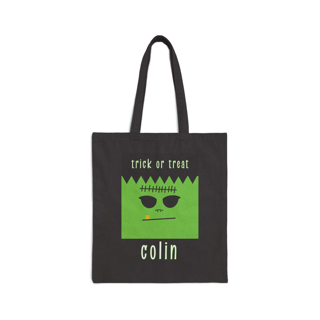 Frankenstein Cotton Canvas Trick or Treat Bag - Personalizable