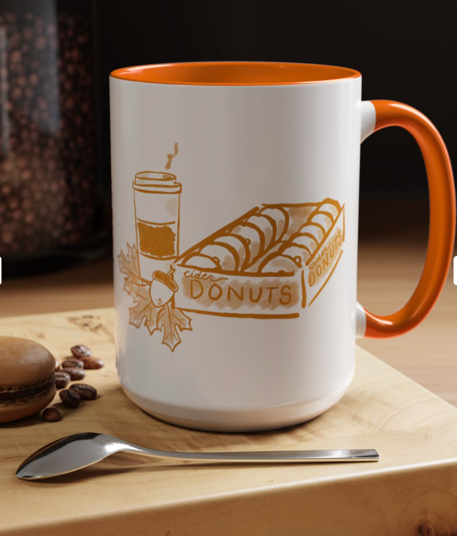 Donuts and Coffee Mug, 15oz