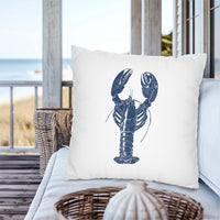 18" x 18" Blue Lobster Pillow Cover image 0