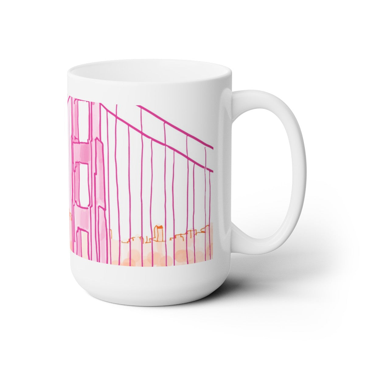 Pink & Orange Golden Gate Bridge Mug 15oz image 4